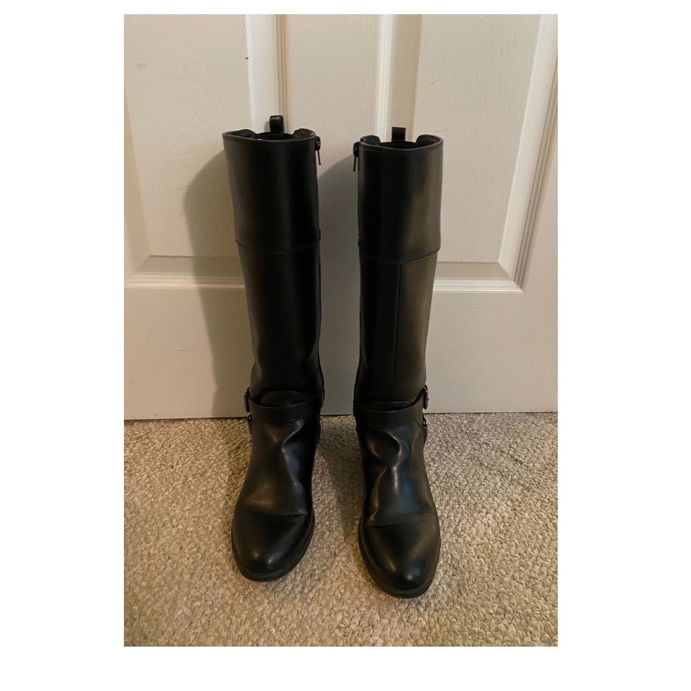 Bandolino: “Jimani” Black Leather Riding Boots